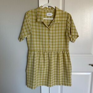 Things Between Maizie Plaid Casual Prep Button Down Pocket Collared Mini Dress